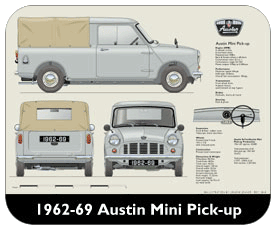 Austin Mini Pick-up (with tilt) 1961-69 Place Mat, Small